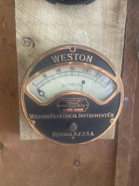 Antique Weston Electrical Instrument Voltmeter Newark NJ Gage Model 24 Steampunk