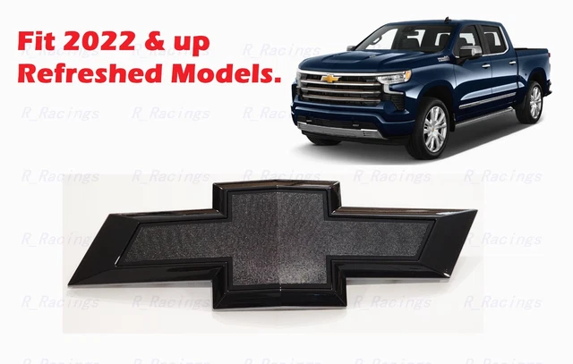 New 2019-2021 Silverado 1500 Bowtie Front Grille Black White - Foto 2