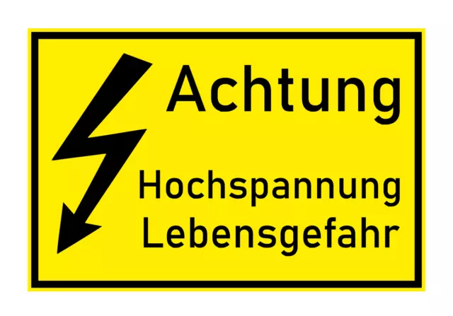 Aufkleber Achtung Hochspannung Lebensgefahr Blitz Warnung Achtung Strom Schild