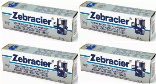 4 Tube Zebracier Pate Argentee Creme Decor Acier Fonte