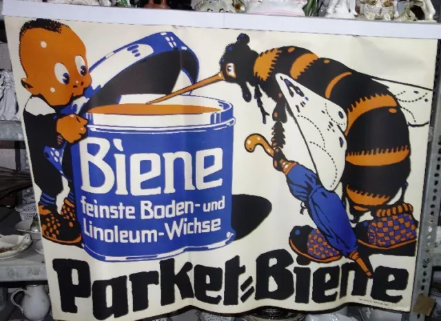 altes Plakat Parket-Biene Kunstanstalt Ebner größere ältere Variante 90 X 64 cm