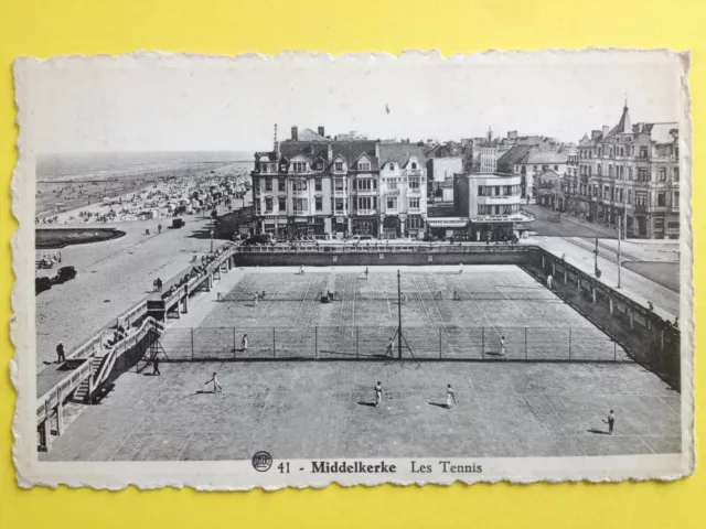 cpa Sport BELGIQUE MIDDELKERKE Les Courts de TENNIS Plage Mer