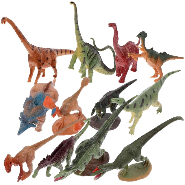 12 Pcs Jouet D'éveil Modèles De Dinosaures Simulés Mini-jouet Ensemble De Jouets