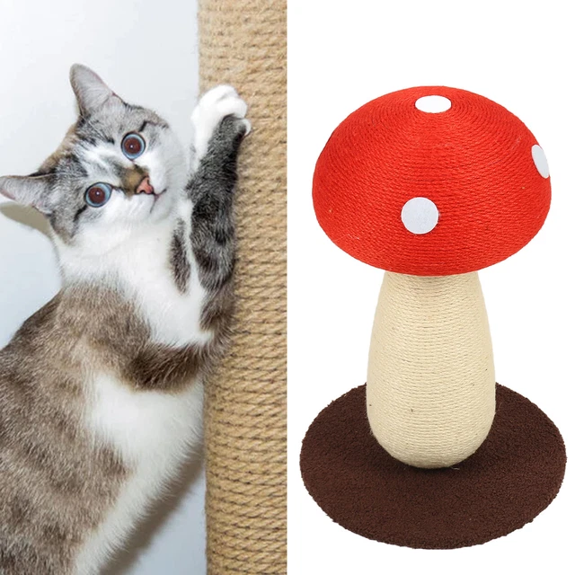 Cat Scratching Post Cute Bright Colors Soft Mushroom Cat Scratching Post