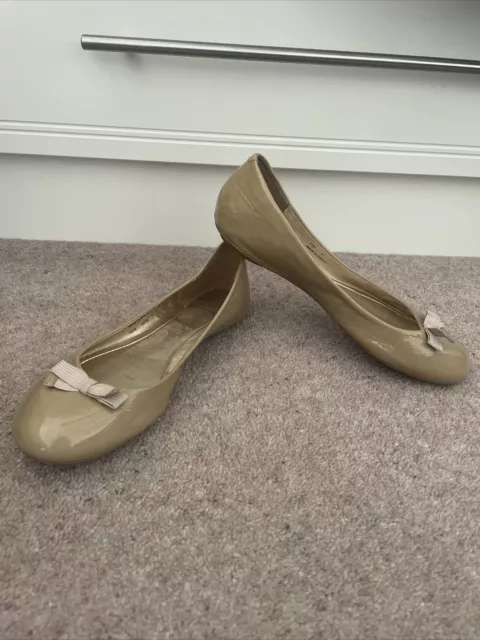 CLARKS LADIES PATENT Nude Shoes Slip On Ballet Flats With Bow UK Size 3 EU 36 18.00 PicClick UK