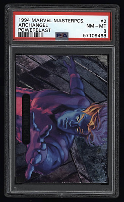 1994 Marvel Masterpieces Foil Insert Powerblast Archangel X-Men PSA 8 new case