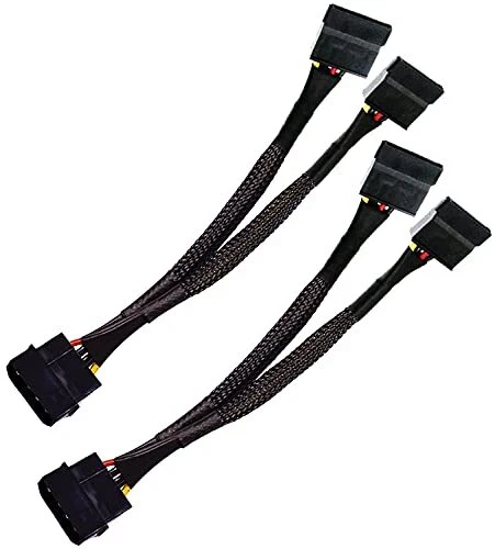 4 Pin Male IDE Molex to Dual 15 Pin Female SATA Power Splitter ...