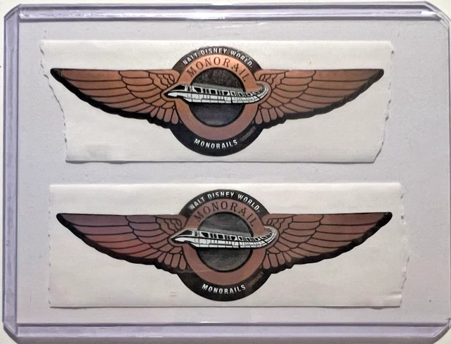 WALT DISNEY WORLD MONORAIL SYSTEM Pilot Wings Badge Stickers Set of 2 ...