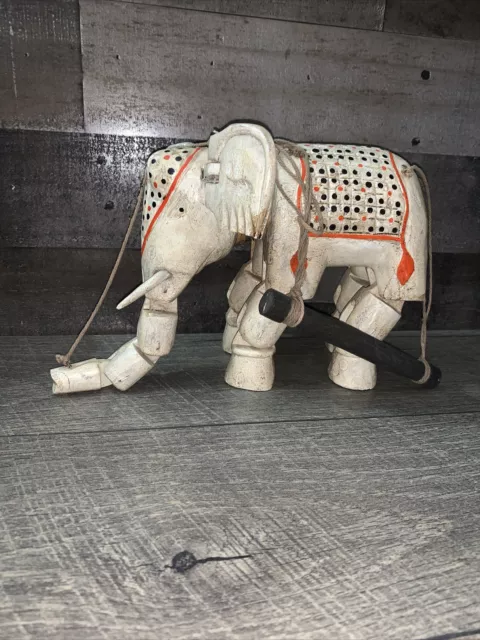 Vintage Elephant Matriarch India Wooden Exotic Import MARIONETTE Puppet