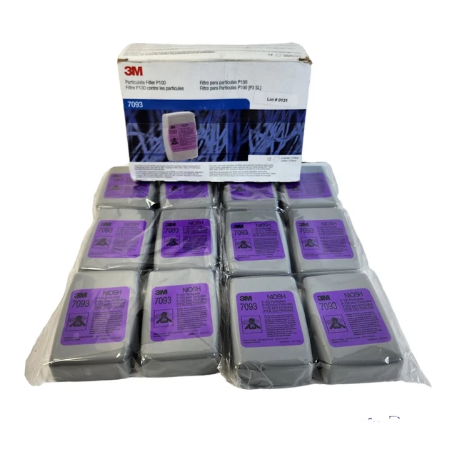 3M 7093 P1OO Respirator Filters Box Contains 12 Individual Cartridges