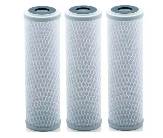 3 pcs Filtro de repuesto Cartucho de filtro de agua de bloque de carbono de 10"