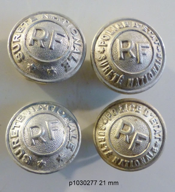 Lot De 6 Anciens Boutons Sûreté Publique - Beauvais (60) - Collection