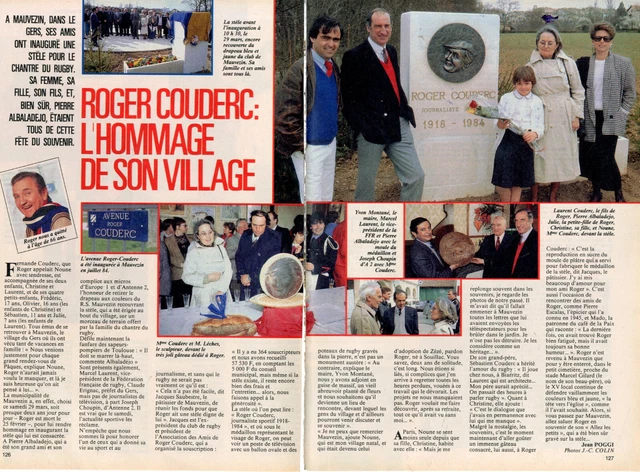 COUPURE DE PRESSE Clipping 1986 Roger Couderc Hommage de son Village (2