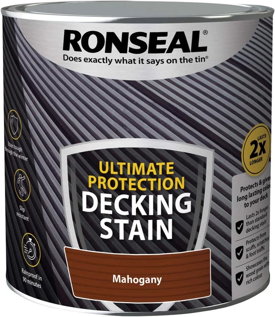 Ronseal Ultimate Decking Macchia Mogano Ricco Di Macchie 2,5 L Vernice