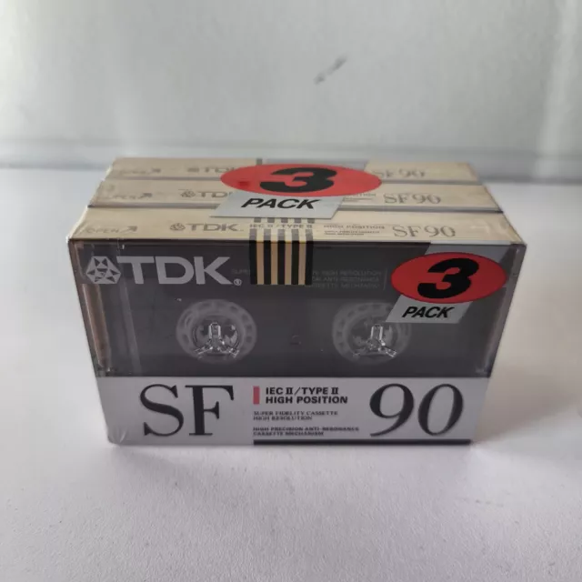 TDK SF90 Blank Cassette Tapes Type 2 New And Sealed 3 Pack