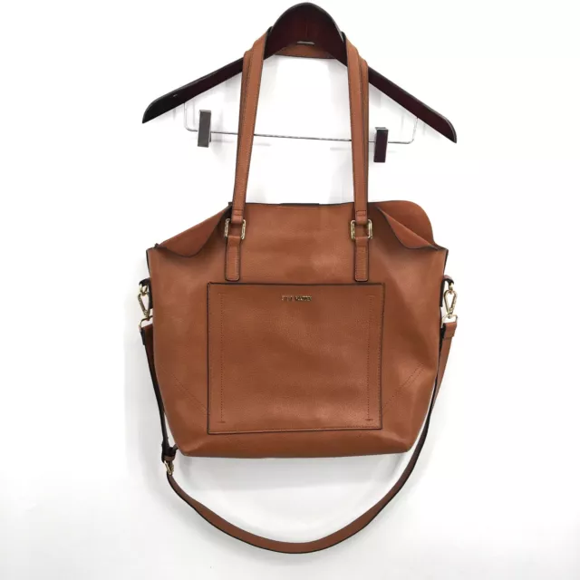 STEVE MADDEN 2 in 1 vegan leather Tote bag purse Removable handbag Brown satchel