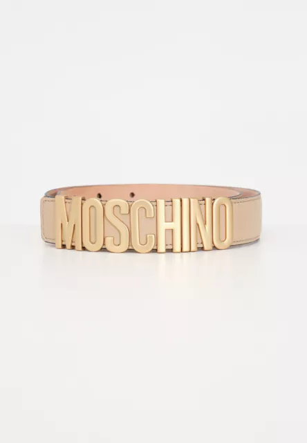 MOSCHINO Cinture Unisex Beige  Cintura da donna beige con lettering logo Pr