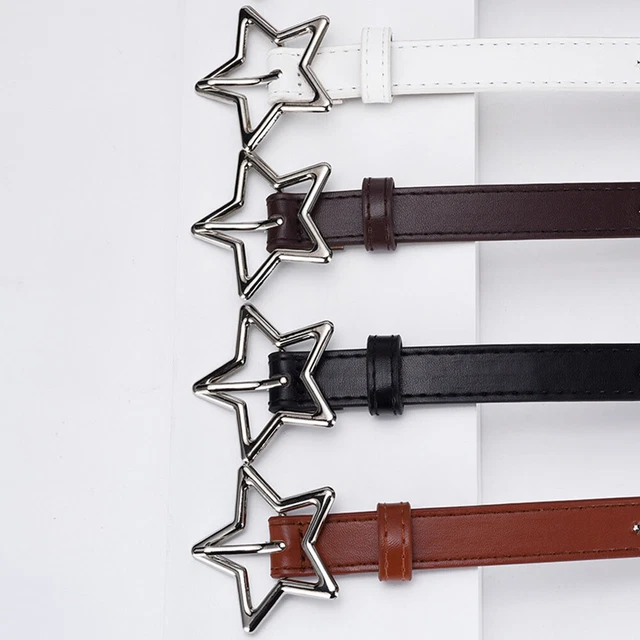 Cintura In Pelle Pu Per Bambini Cintura Con Fibbia A Stella Pentagramma Moda ▼