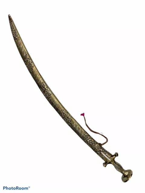 Ceremonial sword indian wedding  35 inch indian talwar with Brass scabbard 2
