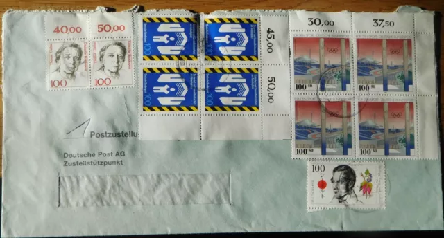 Postzustellungsauftrag 1993- 2 x Eckrand-Vierer - Frauen Paar OR -  (M)