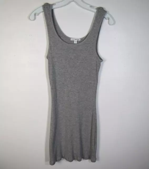 James Perse Women's Size 2 = Medium Grey Cotton Scoop Neck Ribbed Tank Top