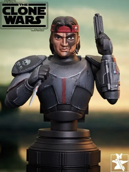 Gentle Giant Animated Star Wars Clone Wars Hunter 1/7th Bust Brand New