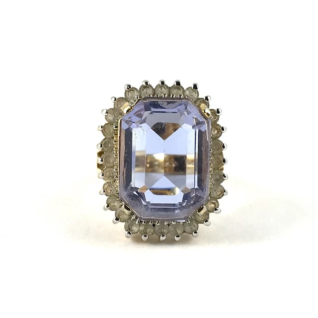 14K GE Gold Plate ESPO Amethyst Ring Size 6