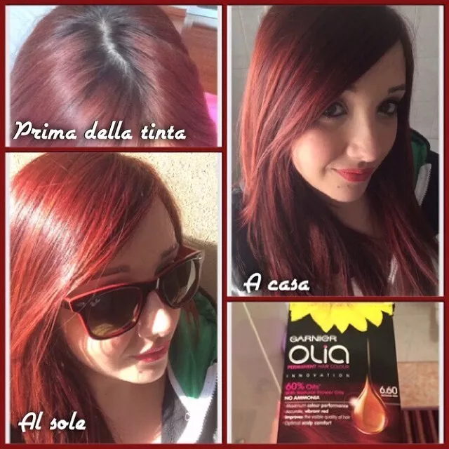 Colore per capelli 6.60 Rosso intenso con oli naturali di fiori Garnier Olia