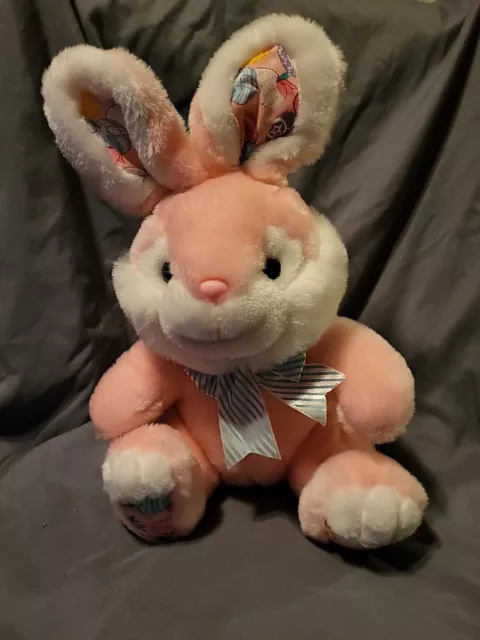 Cuddle Wit Pink Bunny Rabbit Plush Stuffed Animal Easter vintage kitchy