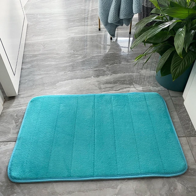 Kitchen Rug Durable Coral Velvet Home Decor Washable Shower Bath Mat Non Slip