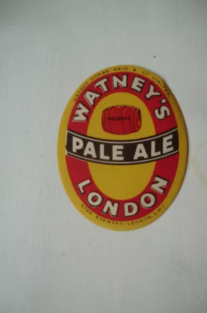 Kleinere Neuwertige Watneys London Pale Ale Brauerei Bierflasche Etikett T5