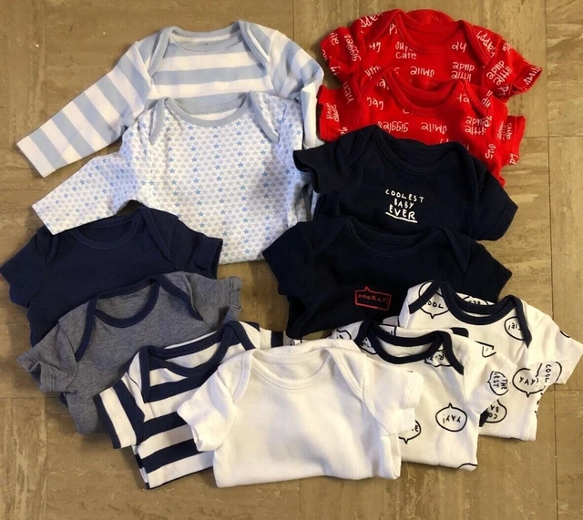 Baby Boy 0-3/3-6/6-9/9-12/12-18 Months Short & Long Sleeve Bodysuit Bundles
