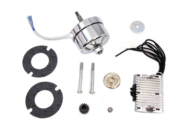 Cromo 12 Volt Alternatore Generatore Conversione Kit, Per : H-D XL 1971-1983