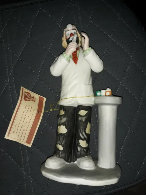 8" Artist Emmet Kelly Jr Flambro Hobo Clown Dentist Teeth Doctor Figurine Gift