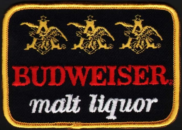 Vintage uniform patch BUDWEISER MALT LIQUOR beer small size unused n-mint+ cond