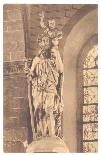 CPA  BELGIQUE - LIEGE - Eglise St-Christophe - Statue de Saint Christophe - TTB