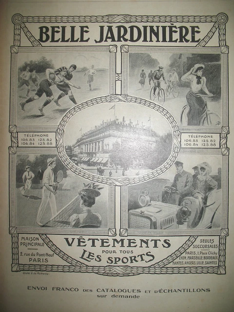 Publicite De Presse Belle Jardiniere Vetements Pour Tous Les Sports Ad 1907