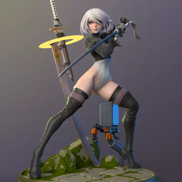 NIER Automata 2B | NSFW 3D Printed | Fun Art | Unpainted | Version |  Figurine