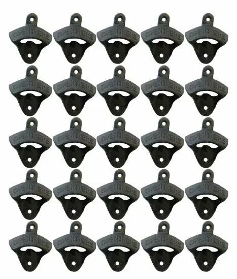 25 Rustic Open Here Cast Iron Wall Mounted Bottle Openers Beer Pop W/ Arrow