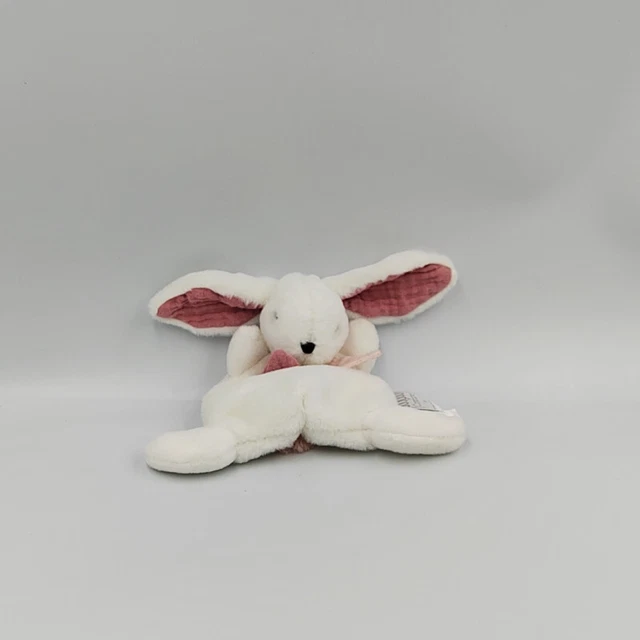 Doudou et compagnie plat lapin blanc rose Happy Bobo - 30197