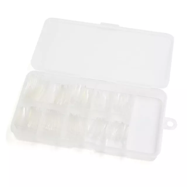 100pcs Transparent Clair Couvert française Faux Ongle Manucure salon Outil