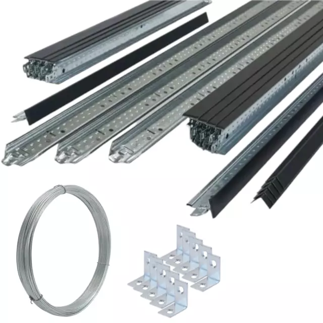 10m2 schwarz abgehängtes Deckenset 600x600x24mm komplettes Gittersystem - keine Fliesen