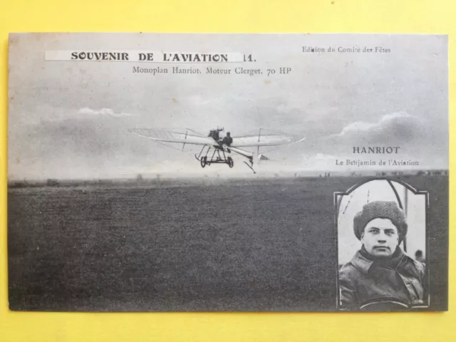 cpa COURSE AVIATION RAID AIRPLANE FLYING MONOPLAN Le Jeune pilote Marcel HANRIOT