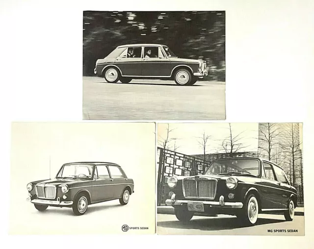 Lot of 3 1960s MG Sports Sedan Austin Healey Sales Postcard Flyer Brochures Vtg