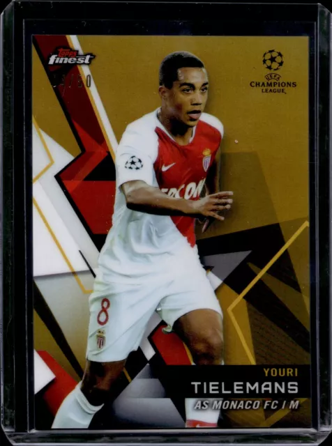 Youri Tielemans 2018/19 Topps Finest UCL Gold 04/50 #77