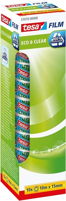 tesafilm eco & clear Transparent Self-Adhesive Tape - Environment-Friendly, Sol
