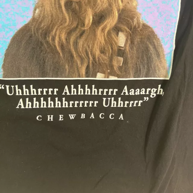 STAR WARS CHEWBACCA Words of Wisdom T Shirt Mens XL Black $17.95 - PicClick