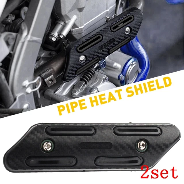 2X Exhaust Muffler Pipe Heat Shield Heel Cover Guard Universal Black Motorcycle