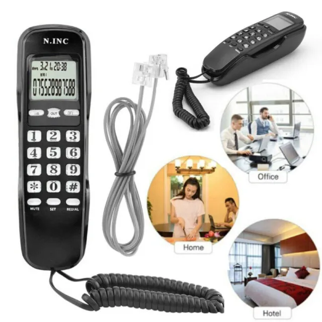 Home Office Corded Telephone Caller ID Wall Desktop Landline Handset Phone