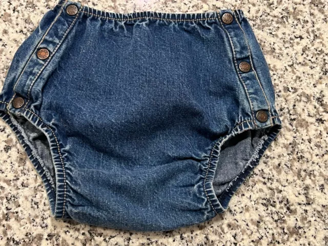 VTG CALVIN KLEIN INFANT DENIM DIAPER COVER Sz Medium (6-12 mos) USA